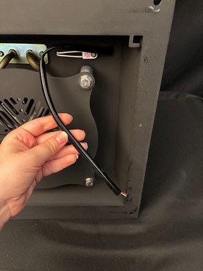 Temperature sensor wire before routing through the hook holder