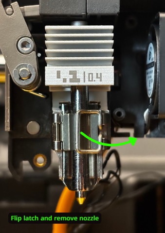 Hotend remove, step 5: supplied installation photograph - photo 1