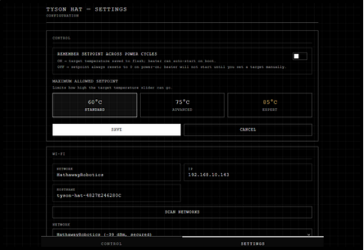 Interface Settings Page