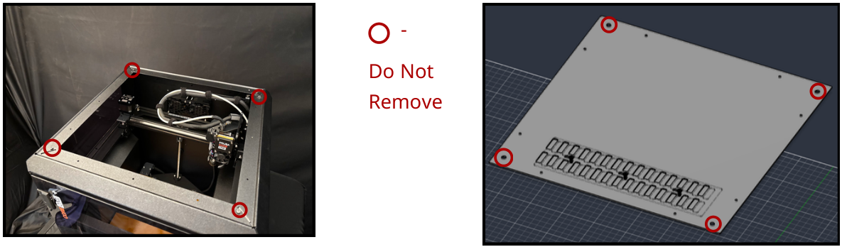 Core One Structural Screws and PRUSA Core One Lid in CAD — Do Not Remove