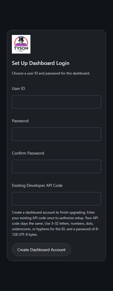 Create a dashboard account when upgrading code-only protection